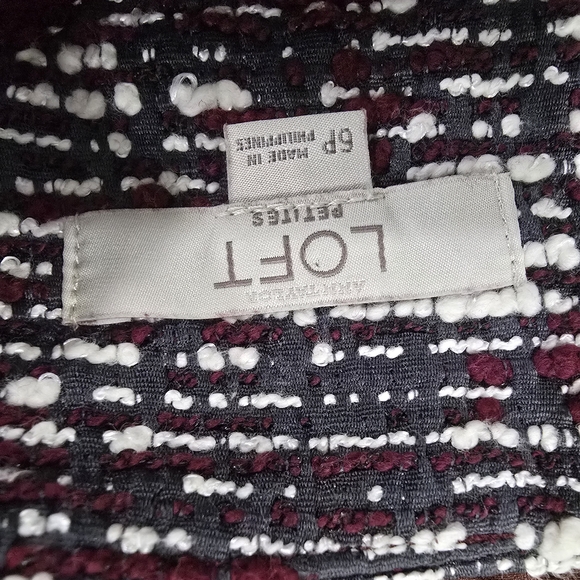 LOFT Chic Tweed Skirt in Black, White, and Red - Picture 3 of 3